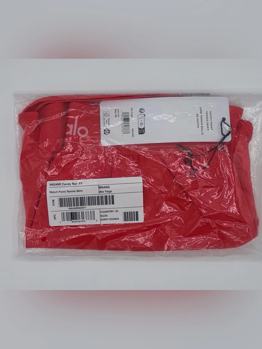 ALO Candy Red Match Point Skirt